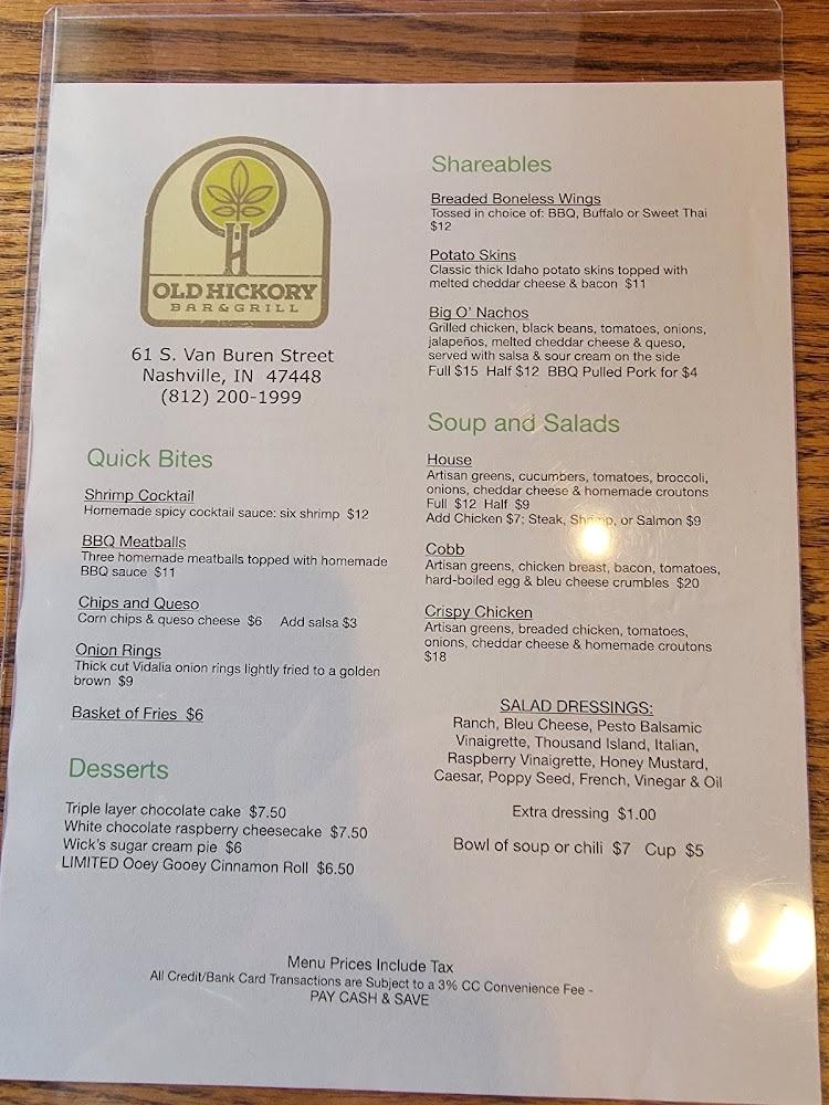 Out Of The Ordinary and Hickory Bar Menu image 3
